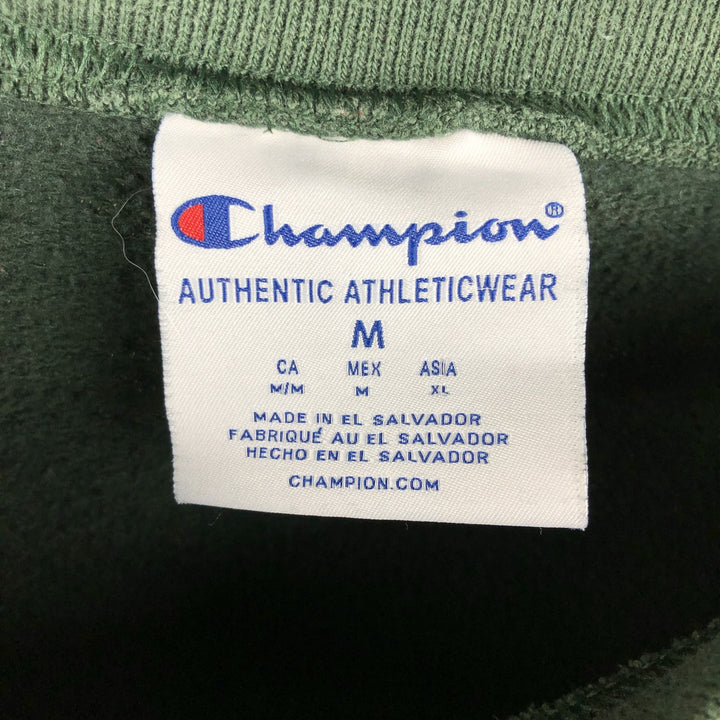 Champion Authentic Athletics Wear College Sweatshirt, Men's Size Medium cotton green type Vintage Second Hand