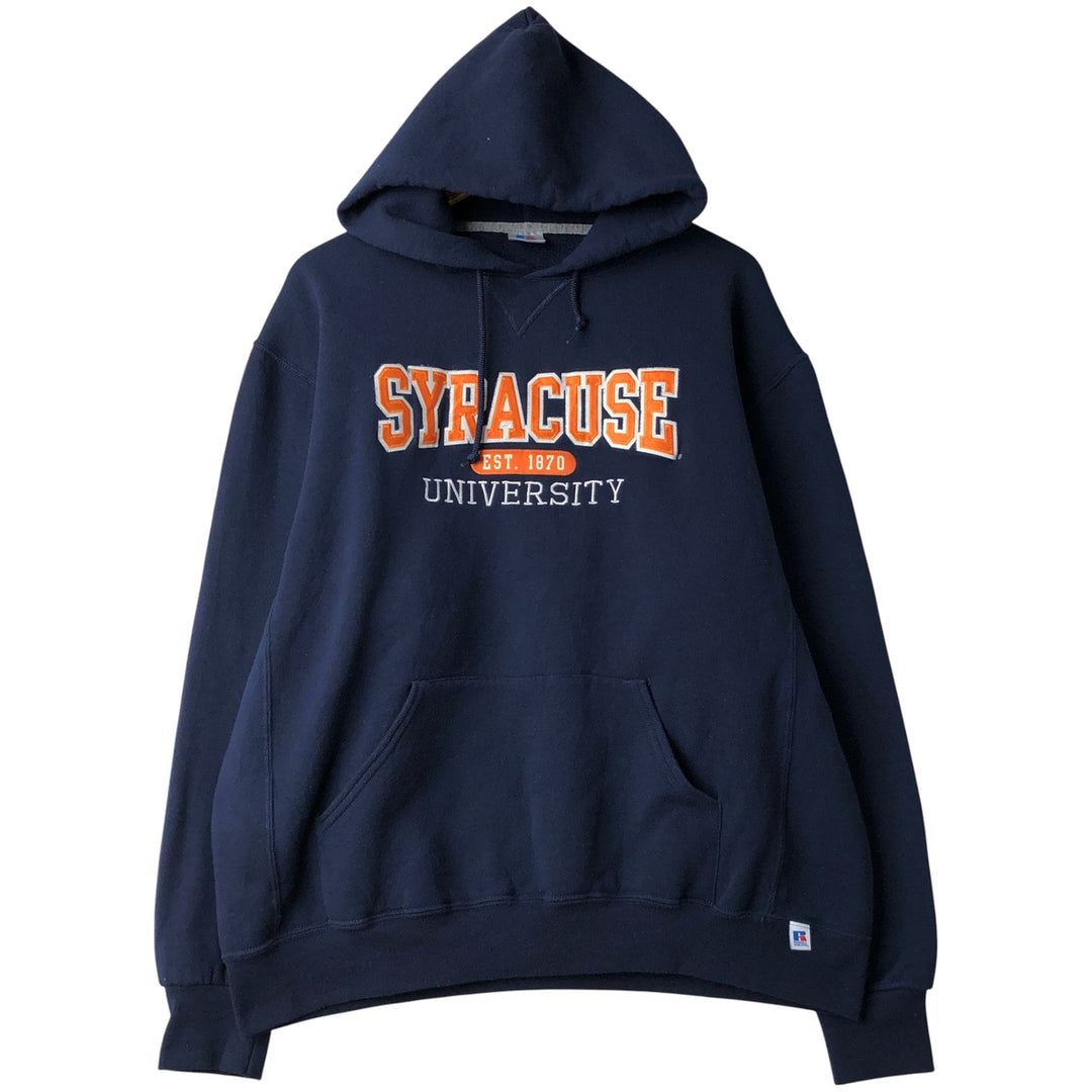 Russell ATHLETIC College Pullover Hoodie, Men's XL cotton navy blue type Vintage Second Hand