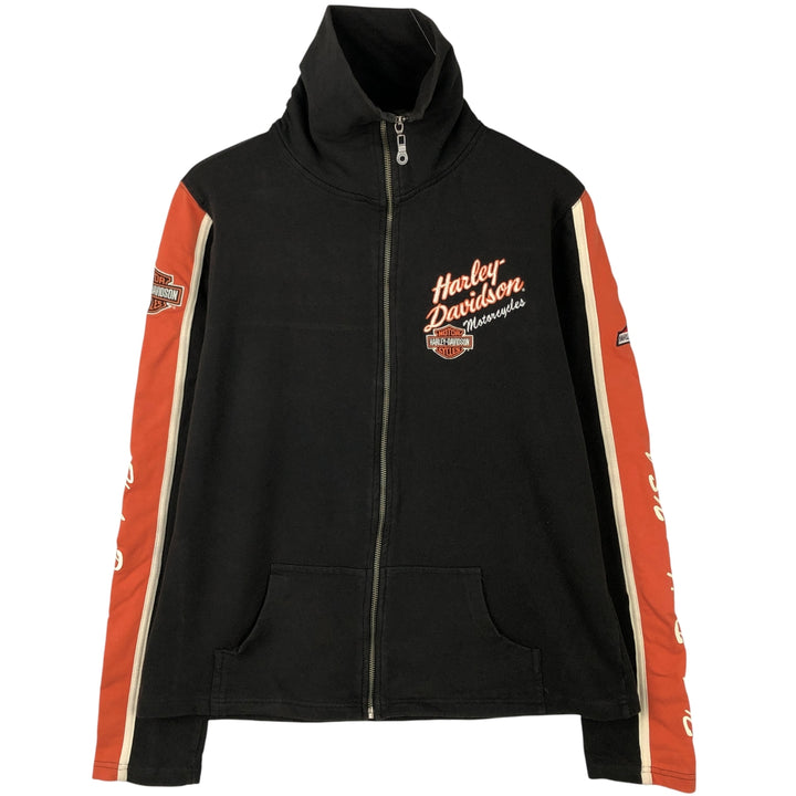 Harley-Davidson Full-Zip Sweatshirt, Women's, Size L cotton black type Vintage Second Hand