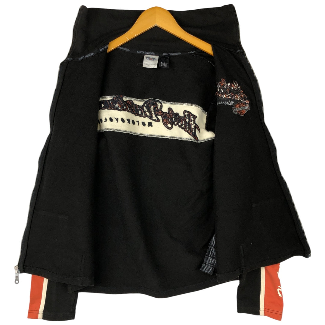 Harley-Davidson Full-Zip Sweatshirt, Women's, Size L cotton black type Vintage Second Hand