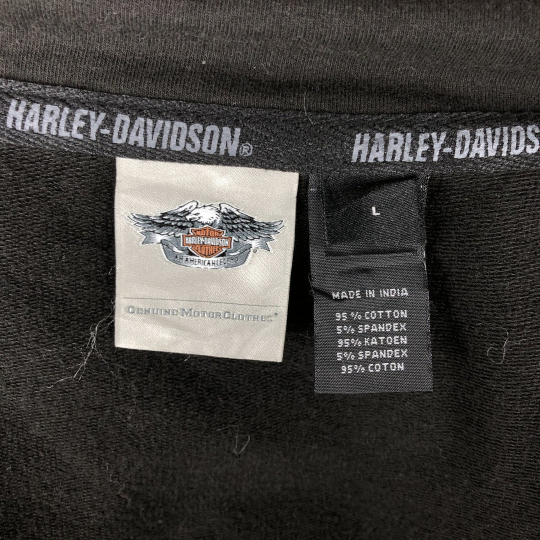 Harley-Davidson Full-Zip Sweatshirt, Women's, Size L cotton black type Vintage Second Hand