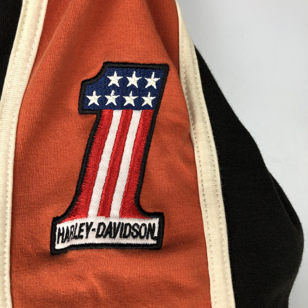 Harley-Davidson Full-Zip Sweatshirt, Women's, Size L cotton black type Vintage Second Hand