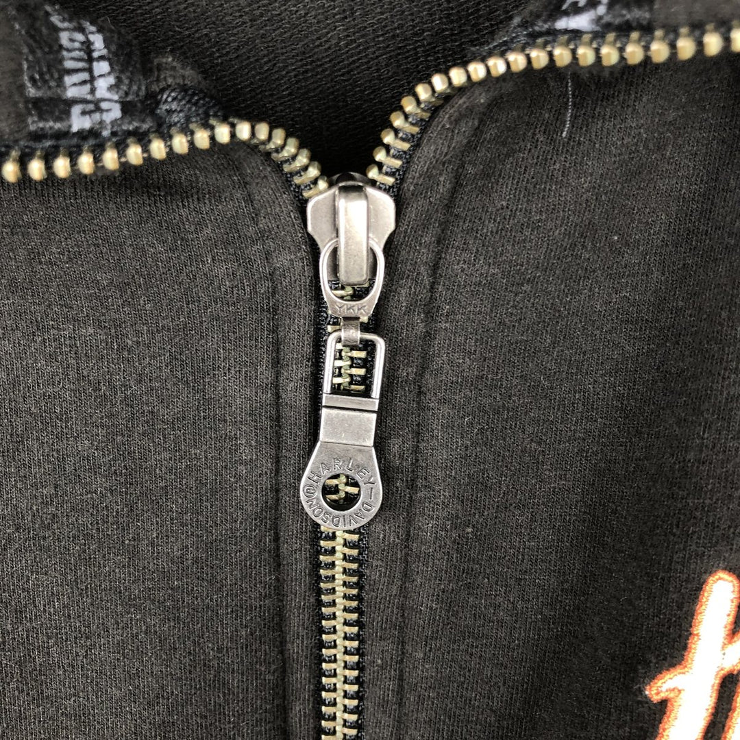 Harley-Davidson Full-Zip Sweatshirt, Women's, Size L cotton black type Vintage Second Hand