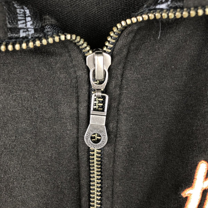 Harley-Davidson Full-Zip Sweatshirt, Women's, Size L cotton black type Vintage Second Hand