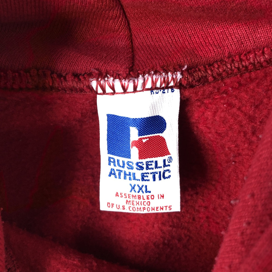 Russell ATHLETIC College Pullover Hoodie, Men's XXL cotton red type Vintage Second Hand
