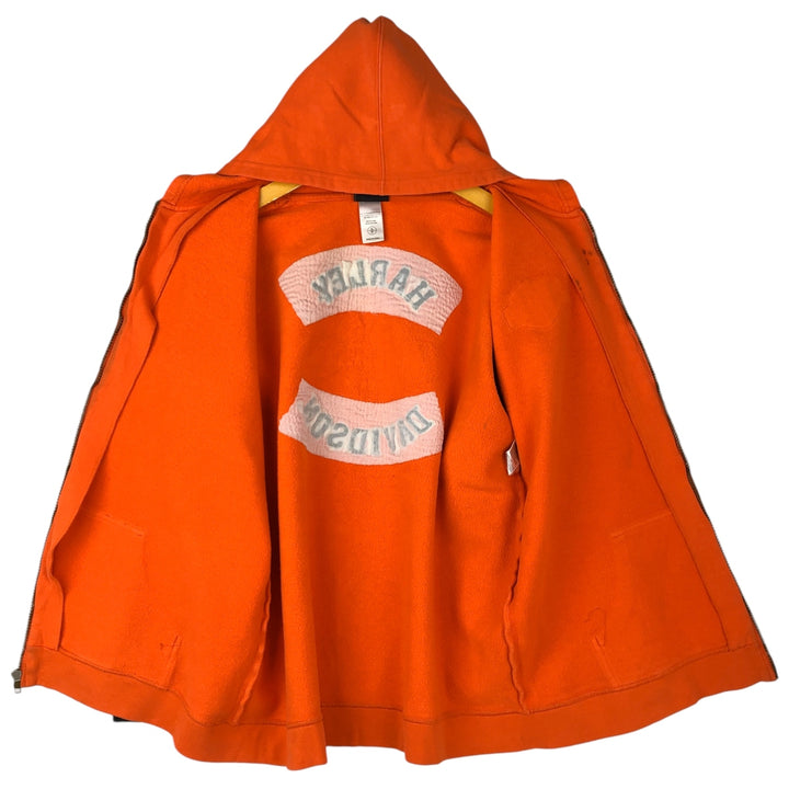 Harley-Davidson Women's Full-Zip Hoodie (XL) cotton orange type Vintage Second Hand