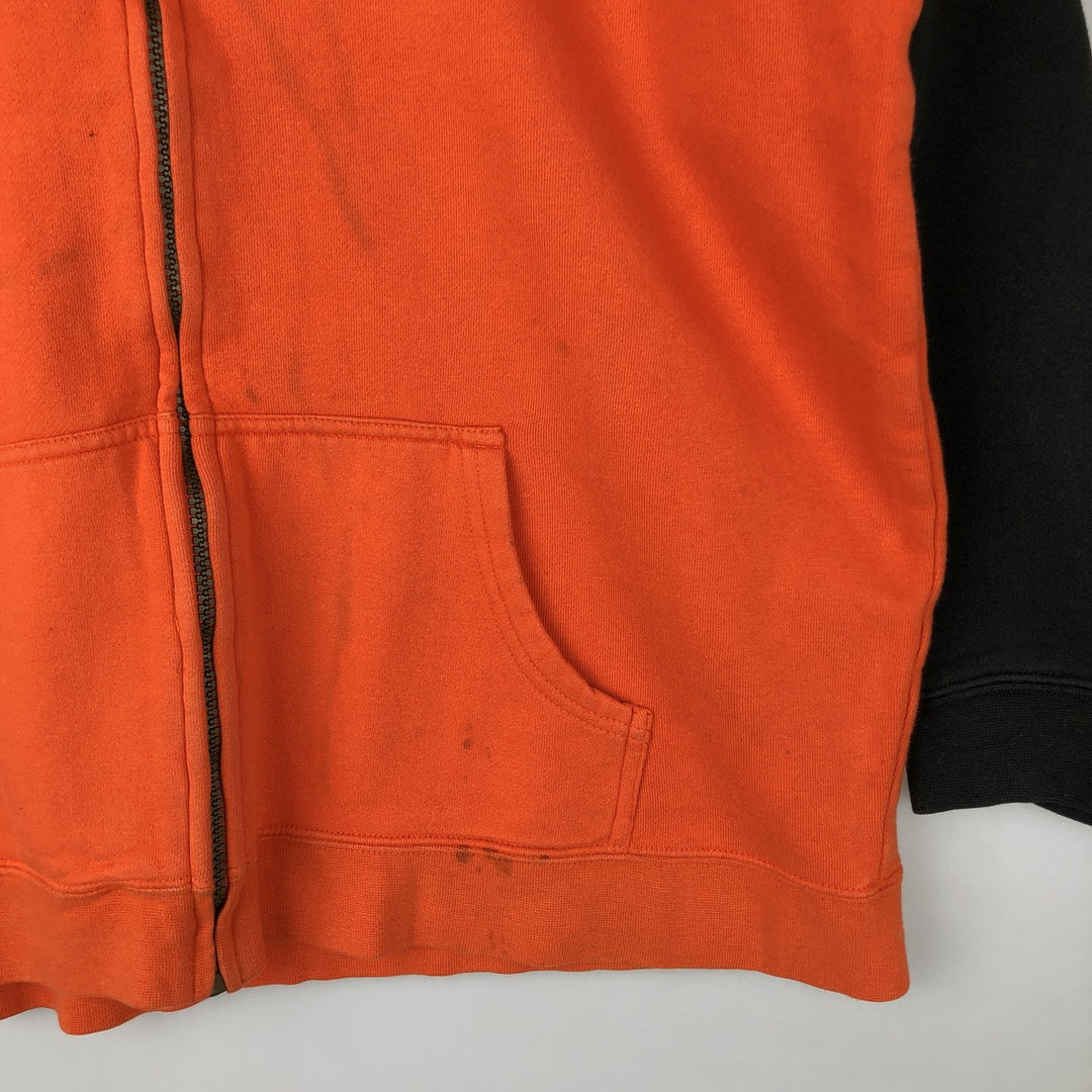 Harley-Davidson Women's Full-Zip Hoodie (XL) cotton orange type Vintage Second Hand