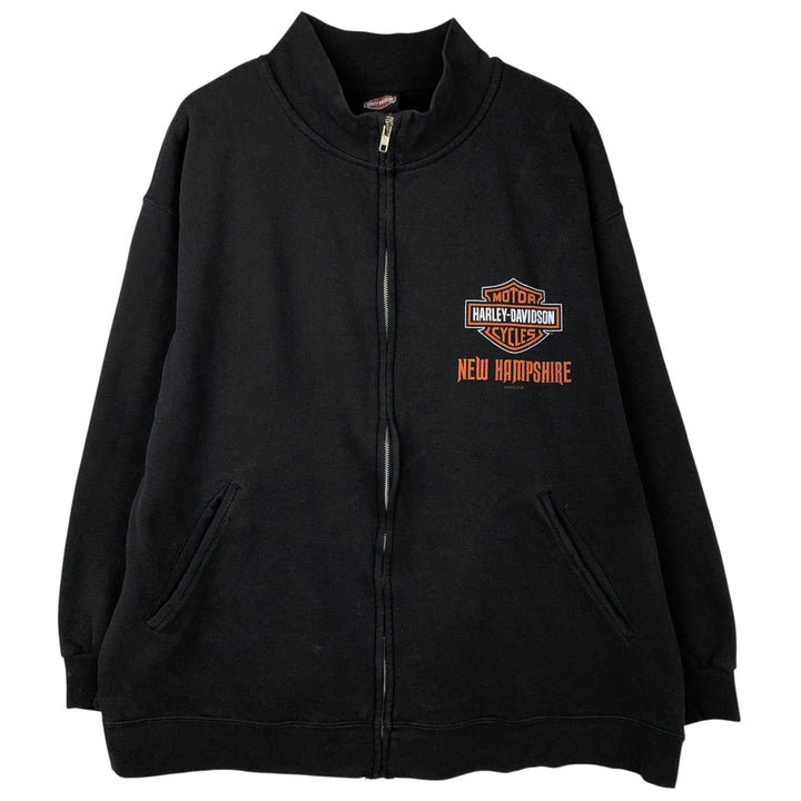 Harley-Davidson High-Neck Full-Zip Sweatshirt, Men's XXL cotton black type Vintage Second Hand