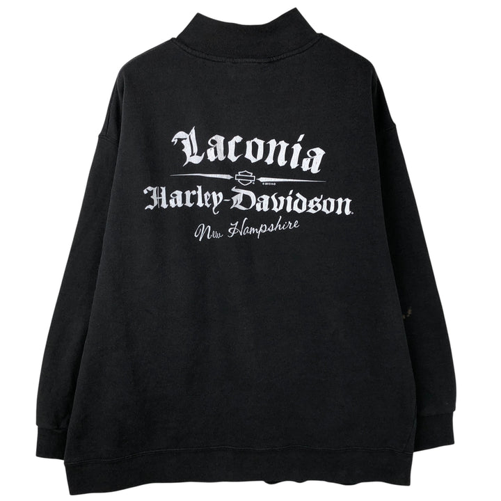 Harley-Davidson High-Neck Full-Zip Sweatshirt, Men's XXL cotton black type Vintage Second Hand
