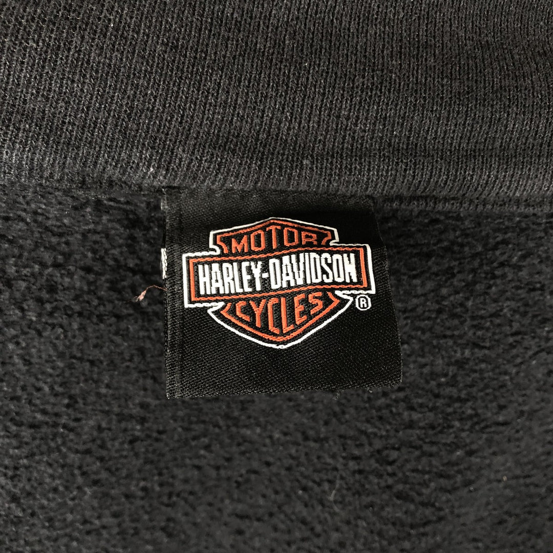 Harley-Davidson High-Neck Full-Zip Sweatshirt, Men's XXL cotton black type Vintage Second Hand