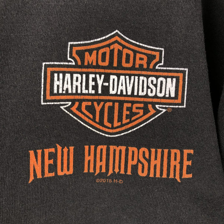 Harley-Davidson High-Neck Full-Zip Sweatshirt, Men's XXL cotton black type Vintage Second Hand