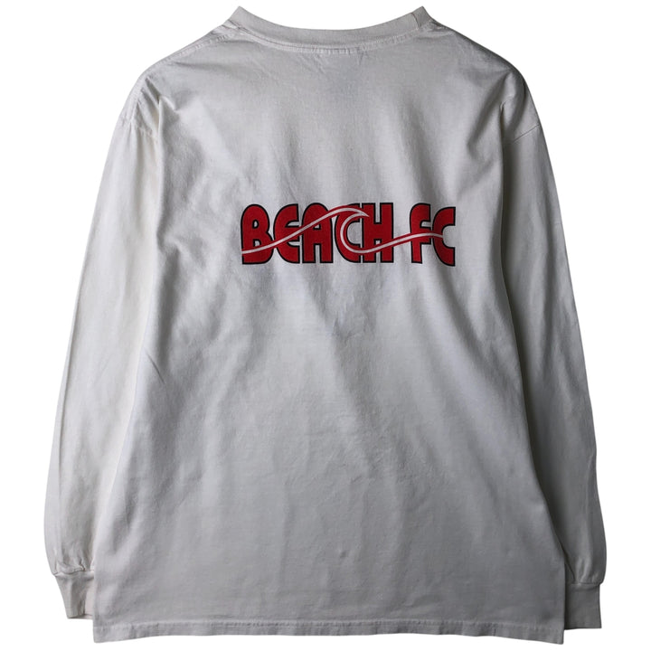 Adidas long-sleeved T-shirt, men's size M cotton white type Vintage Second Hand