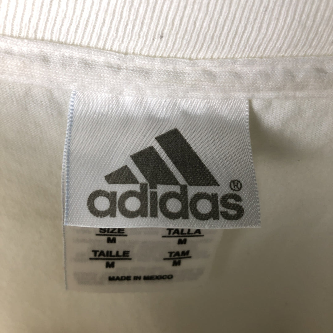 Adidas long-sleeved T-shirt, men's size M cotton white type Vintage Second Hand