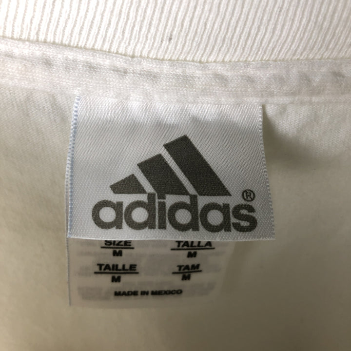 Adidas long-sleeved T-shirt, men's size M cotton white type Vintage Second Hand