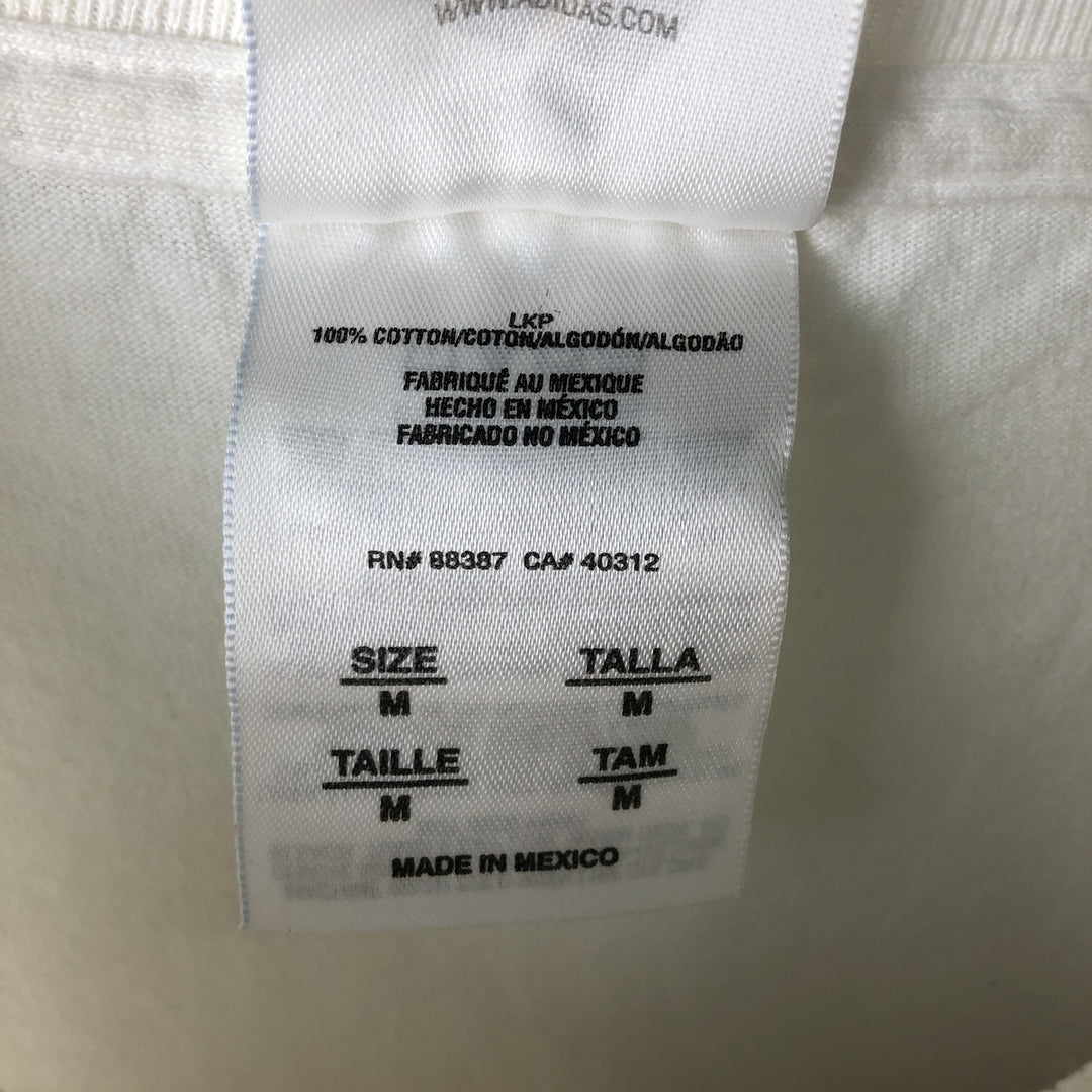 Adidas long-sleeved T-shirt, men's size M cotton white type Vintage Second Hand