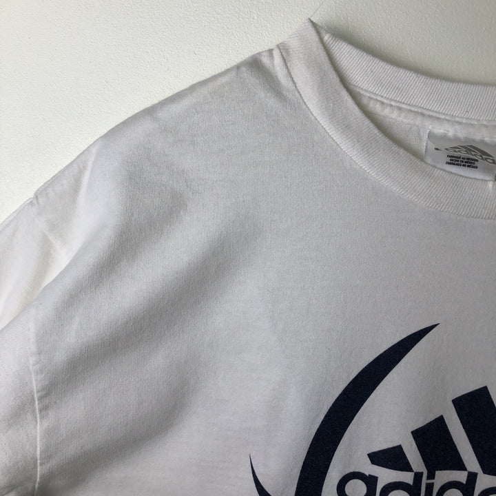 Adidas long-sleeved T-shirt, men's size M cotton white type Vintage Second Hand