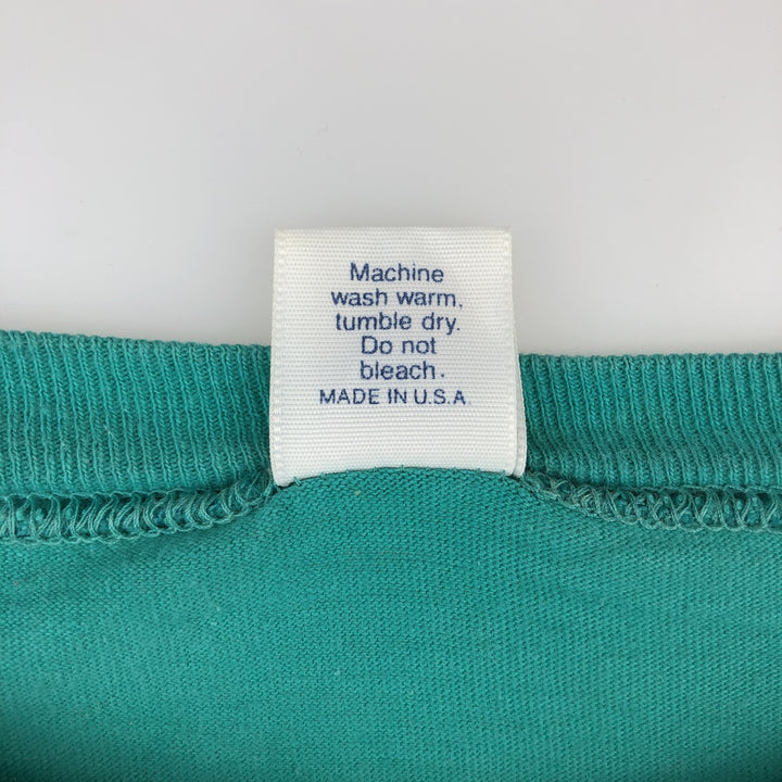 90'S Vintage Town Craft Plain Pocket Long Sleeve T-Shirt, Made in USA, Men's XL cotton turquoise blue Vintage Second Hand