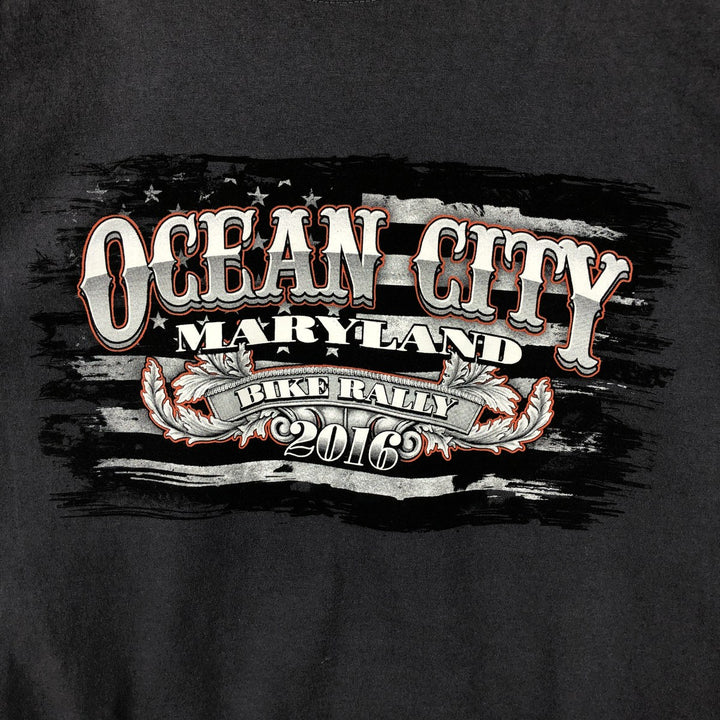 Fruit of the Loom Eagle Pattern Motorcycle Long Sleeve T-Shirt, Men's XXL cotton gray type Vintage Second Hand