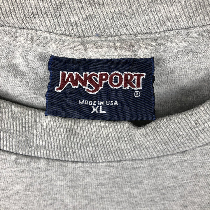 90'S Jansport College Long Sleeve T-Shirt, Made in USA, Men's XL, Vintage cotton gray type Vintage Second Hand