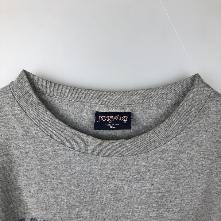 90'S Jansport College Long Sleeve T-Shirt, Made in USA, Men's XL, Vintage cotton gray type Vintage Second Hand