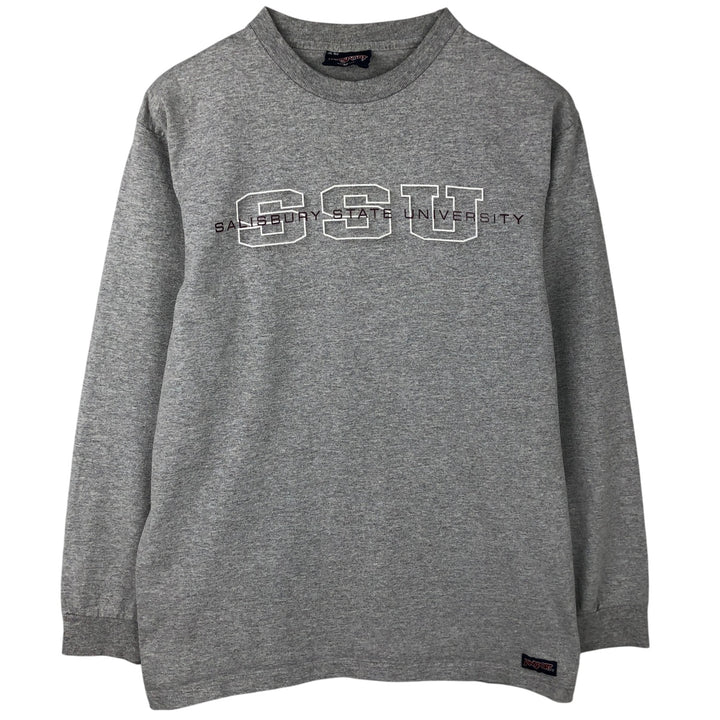 Vintage 90'S Jansport college long sleeve t-shirt, made in the USA, size M, men's size. cotton gray type Vintage Second Hand
