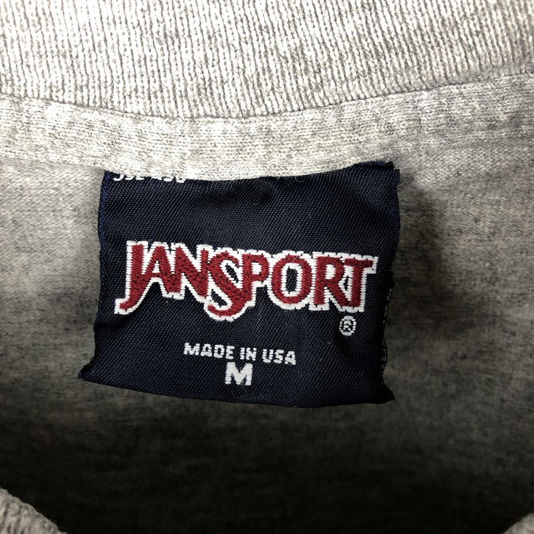 Vintage 90'S Jansport college long sleeve t-shirt, made in the USA, size M, men's size. cotton gray type Vintage Second Hand