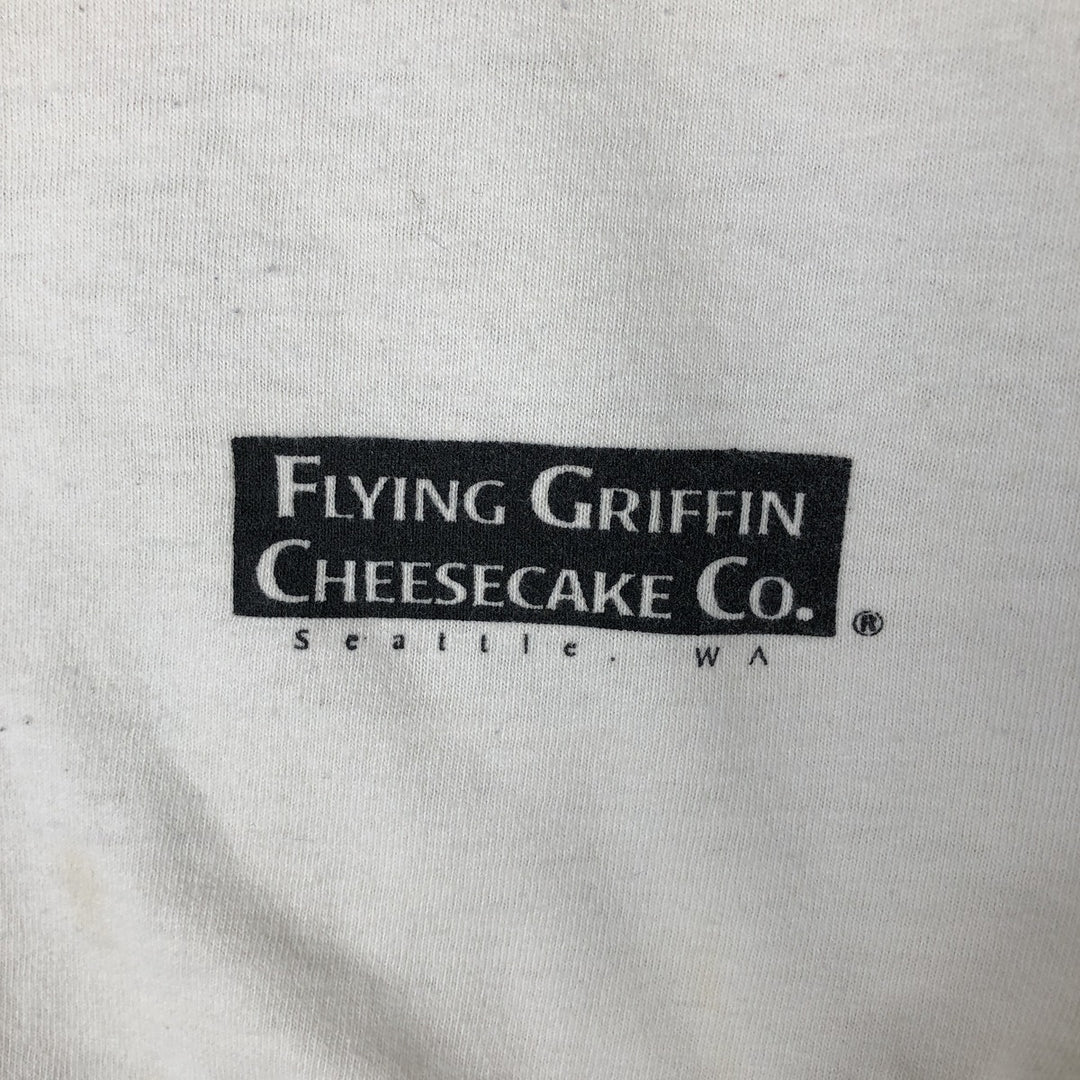 90'S ONEITA Advertising Long Sleeve T-Shirt, Made in USA, Men's Size L, Vintage cotton white type Vintage Second Hand