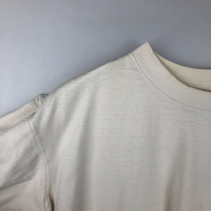 90'S ONEITA Advertising Long Sleeve T-Shirt, Made in USA, Men's Size L, Vintage cotton white type Vintage Second Hand