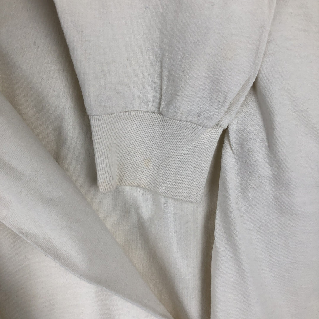 90'S ONEITA Advertising Long Sleeve T-Shirt, Made in USA, Men's Size L, Vintage cotton white type Vintage Second Hand