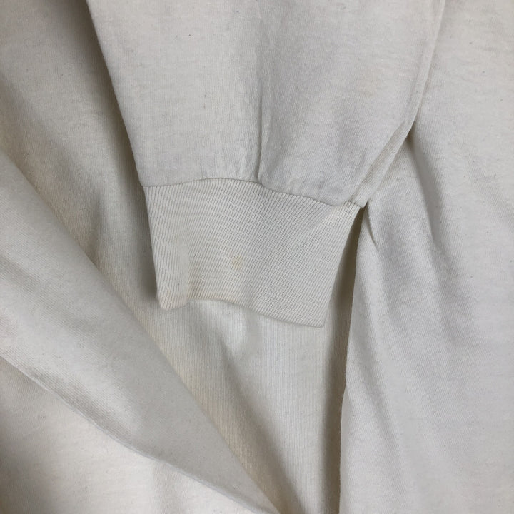 90'S ONEITA Advertising Long Sleeve T-Shirt, Made in USA, Men's Size L, Vintage cotton white type Vintage Second Hand