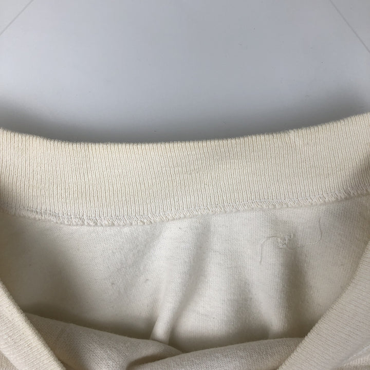 90'S ONEITA Advertising Long Sleeve T-Shirt, Made in USA, Men's Size L, Vintage cotton white type Vintage Second Hand