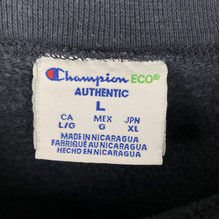 Champion ECO Triple Print College Sweatshirt, Men's Size L unclear navy blue type Vintage Second Hand