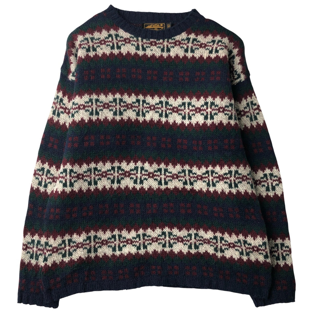 Vintage 80s-90'S Eddie Bauer wool knit sweater with black tag, made in USA, size M, women's. wool navy blue type Vintage Second Hand