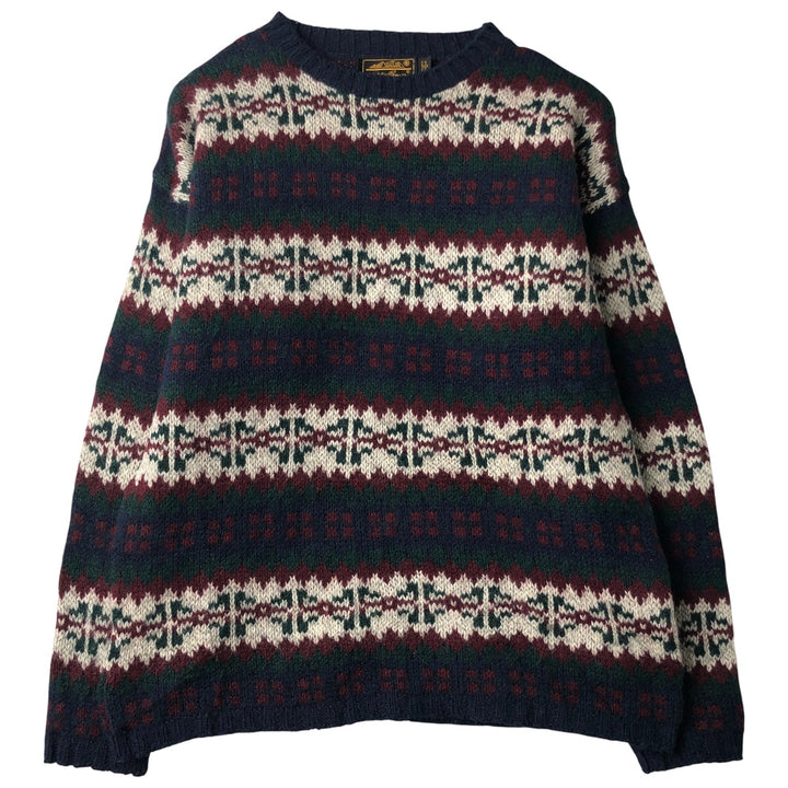Vintage 80s-90'S Eddie Bauer wool knit sweater with black tag, made in USA, size M, women's. wool navy blue type Vintage Second Hand