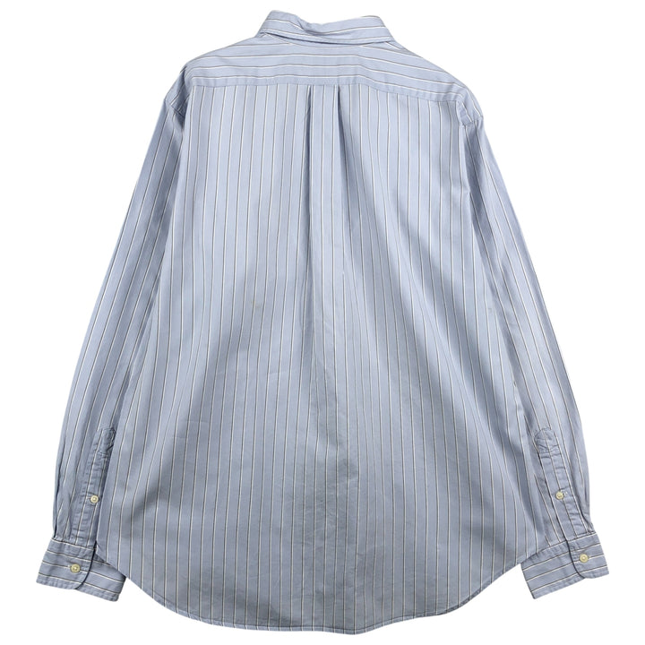 Ralph Lauren Classic Fit Long Sleeve Button Down Striped Shirt, Men's Size L cotton Blue type light blue Vintage Second Hand