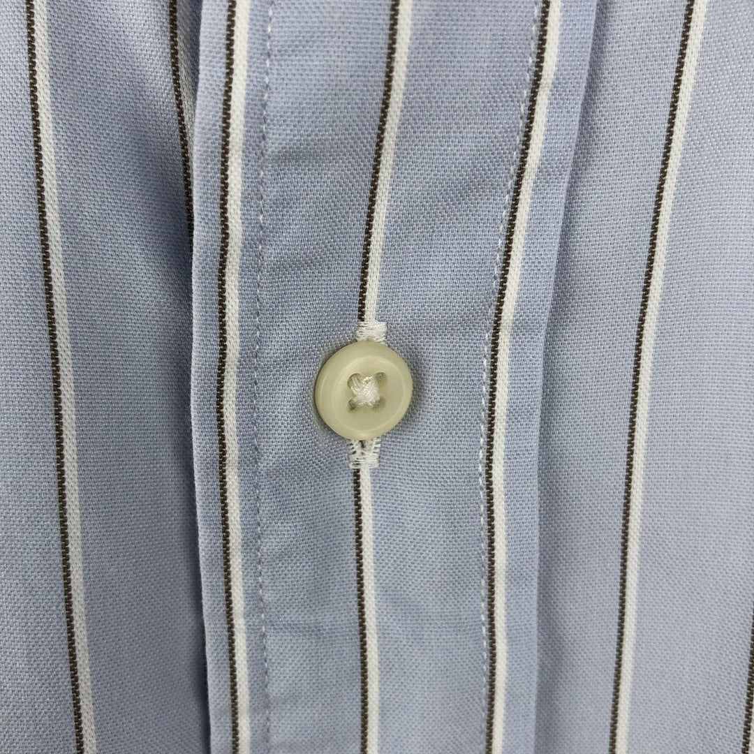 Ralph Lauren Classic Fit Long Sleeve Button Down Striped Shirt, Men's Size L cotton Blue type light blue Vintage Second Hand
