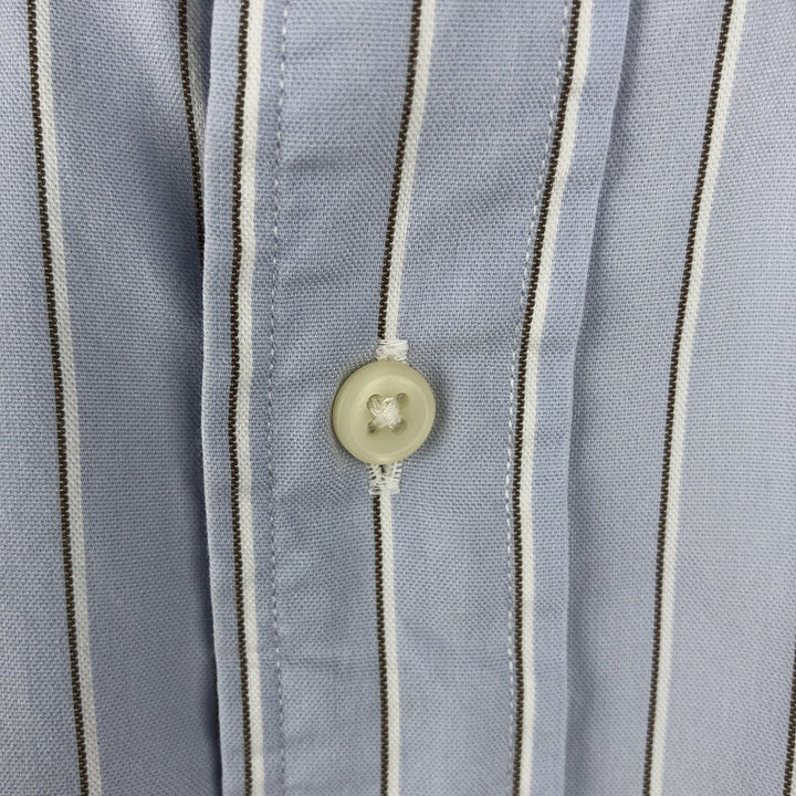 Ralph Lauren Classic Fit Long Sleeve Button Down Striped Shirt, Men's Size L cotton Blue type light blue Vintage Second Hand