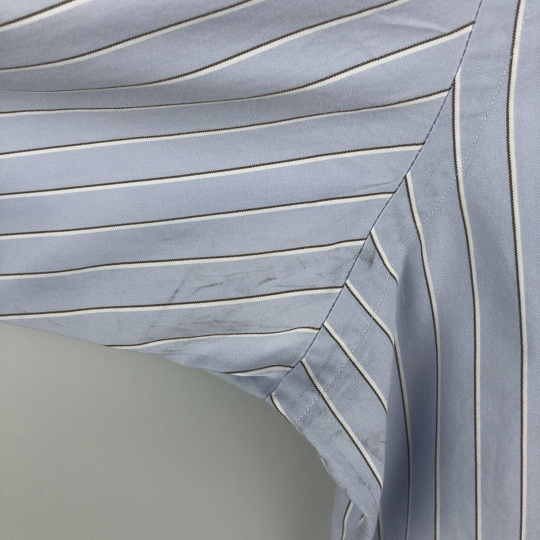 Ralph Lauren Classic Fit Long Sleeve Button Down Striped Shirt, Men's Size L cotton Blue type light blue Vintage Second Hand