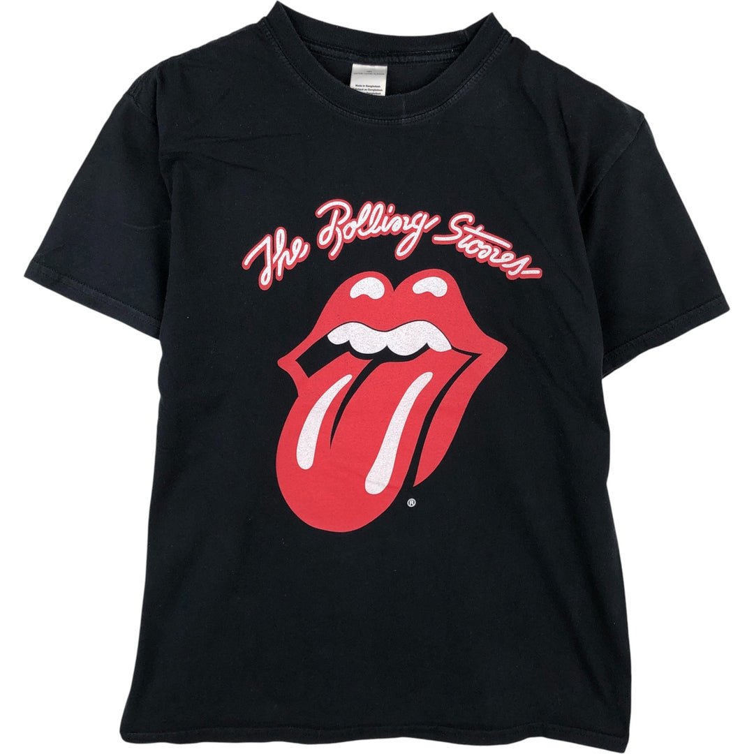 The Rolling Stones Band T-shirt, Men's M size cotton black type Vintage Second Hand