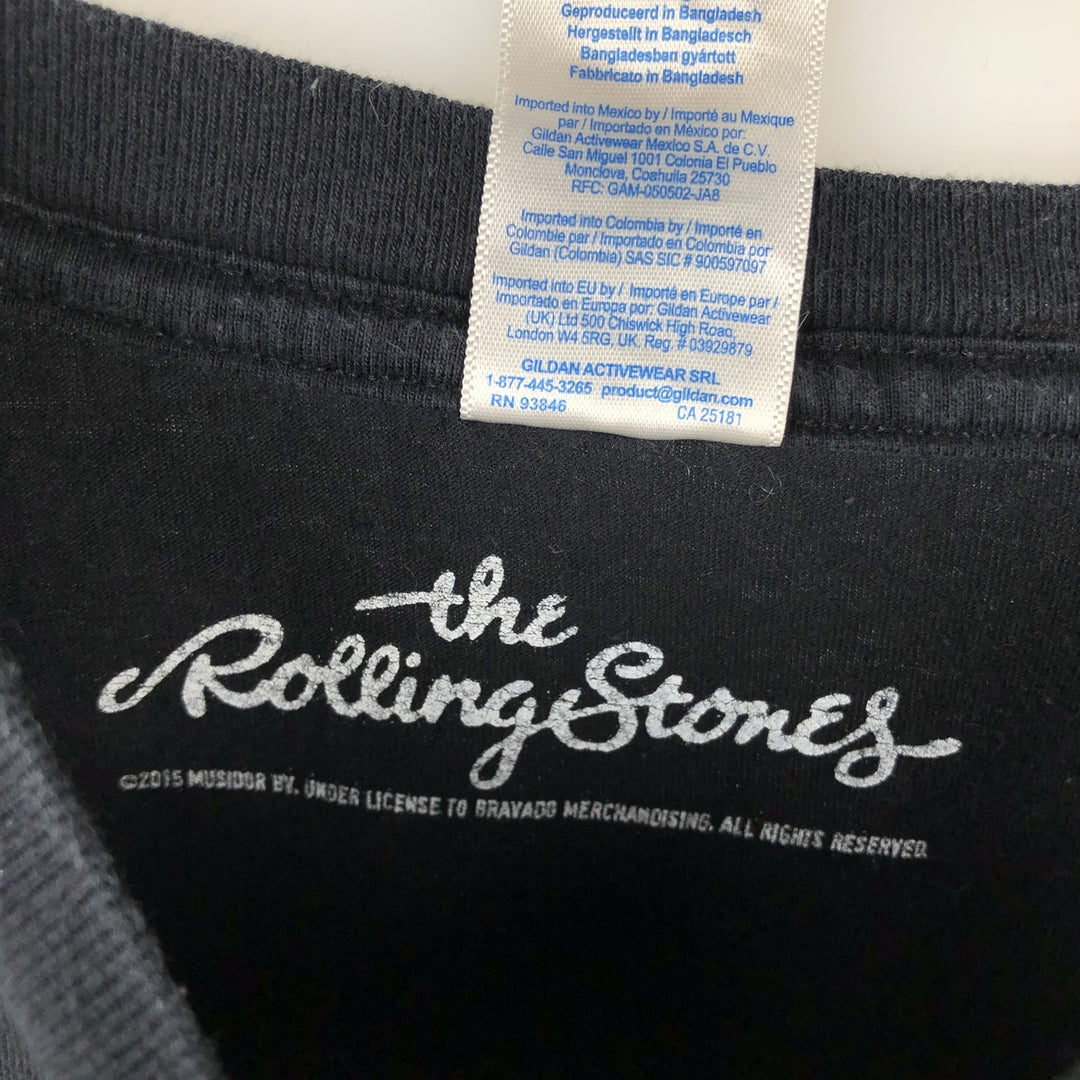 The Rolling Stones Band T-shirt, Men's M size cotton black type Vintage Second Hand
