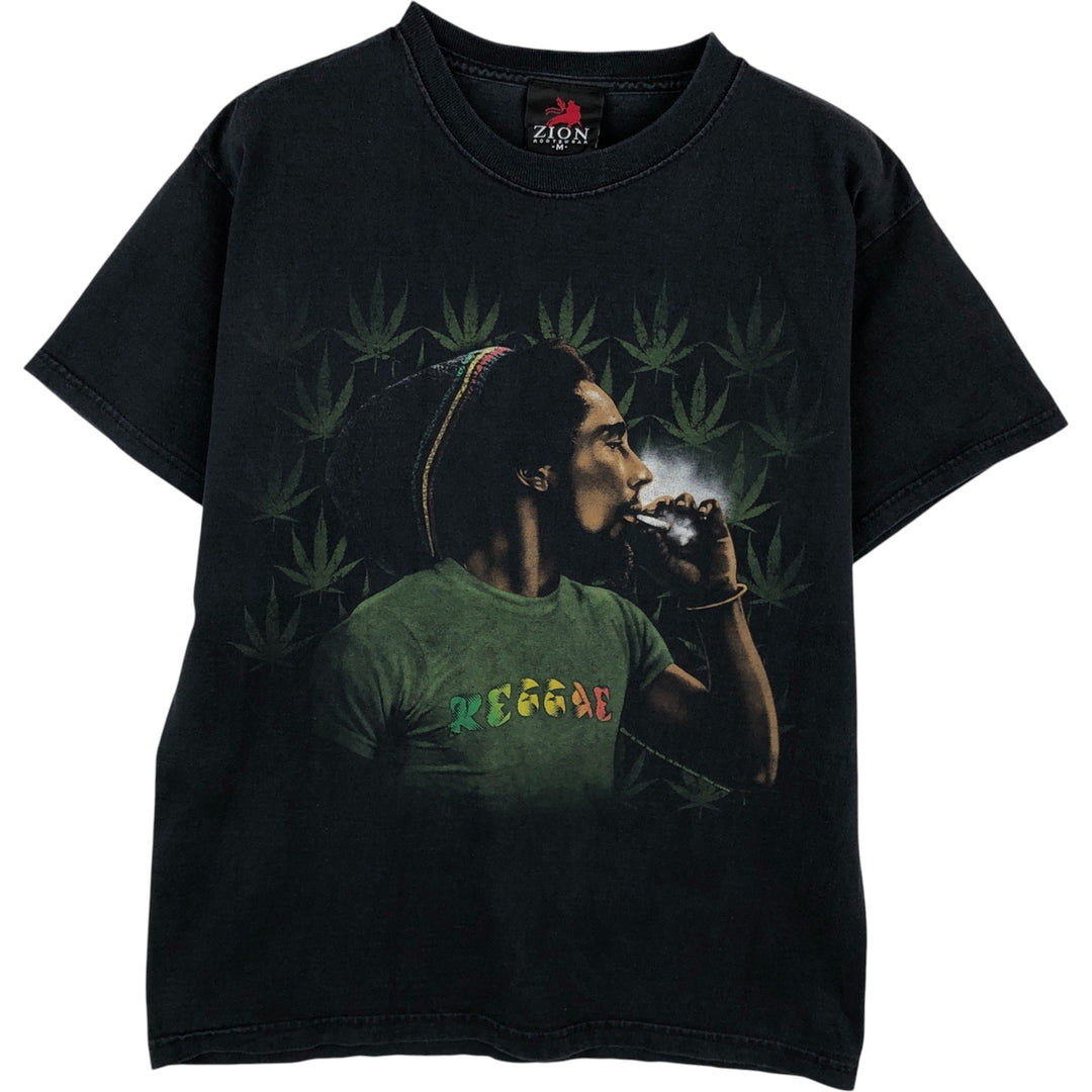 2000'S Zion Bob Marley Band T-Shirt, Men's Medium cotton black type Vintage Second Hand