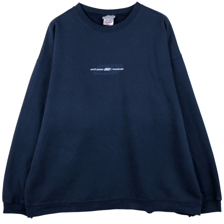 2000'S Reebok logo sweatshirt, men's size XL cotton navy blue type Vintage Second Hand