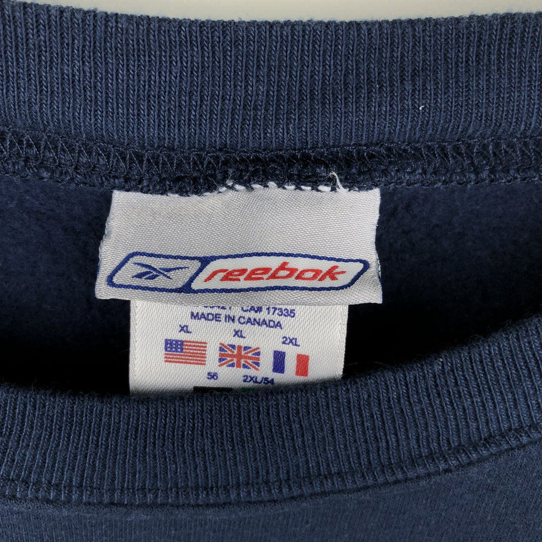 2000'S Reebok logo sweatshirt, men's size XL cotton navy blue type Vintage Second Hand