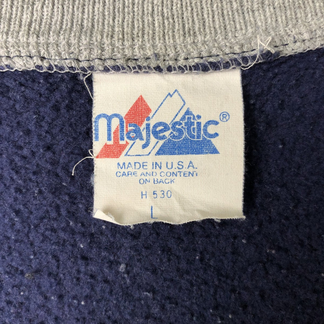 90'S Majestic MLB New York Yankees Varsity Jacket, Made in USA, Men's Size L cotton navy blue type Vintage Second Hand