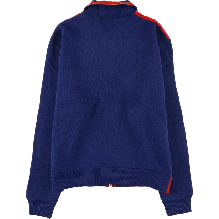 60s-70'S Sportswear Collared Blouson Men's Size L Oron Acrylic navy blue type Vintage Second Hand