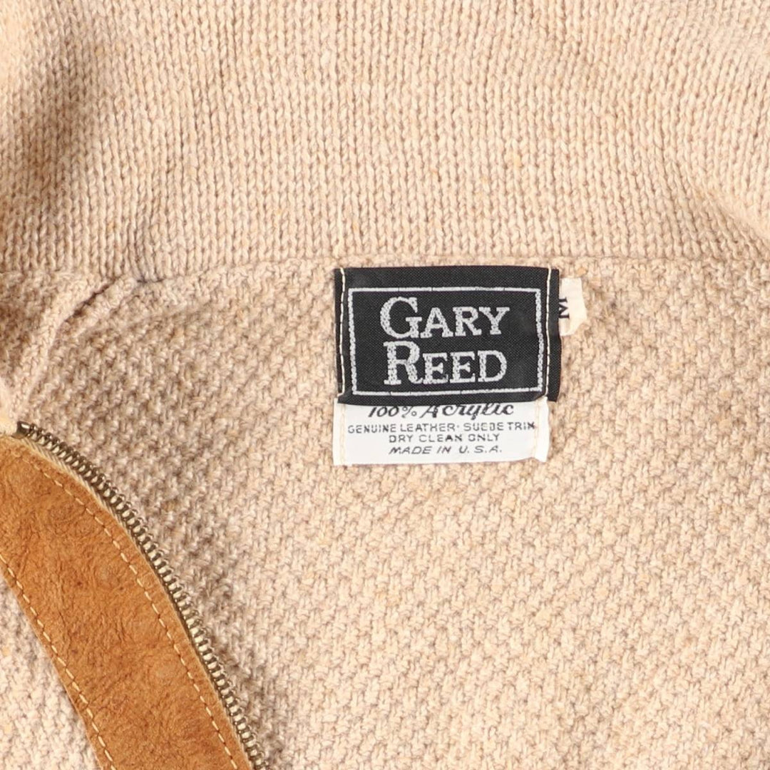 Vintage GARY REED collared jacket, made in the USA, size M, men's size acrylic Beige type Vintage Second Hand