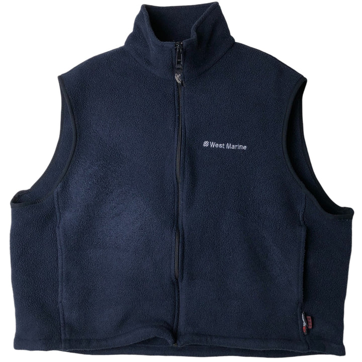 2000'S WOOLRICH Advertising Fleece Vest, Men's XL polyester navy blue type Vintage Second Hand