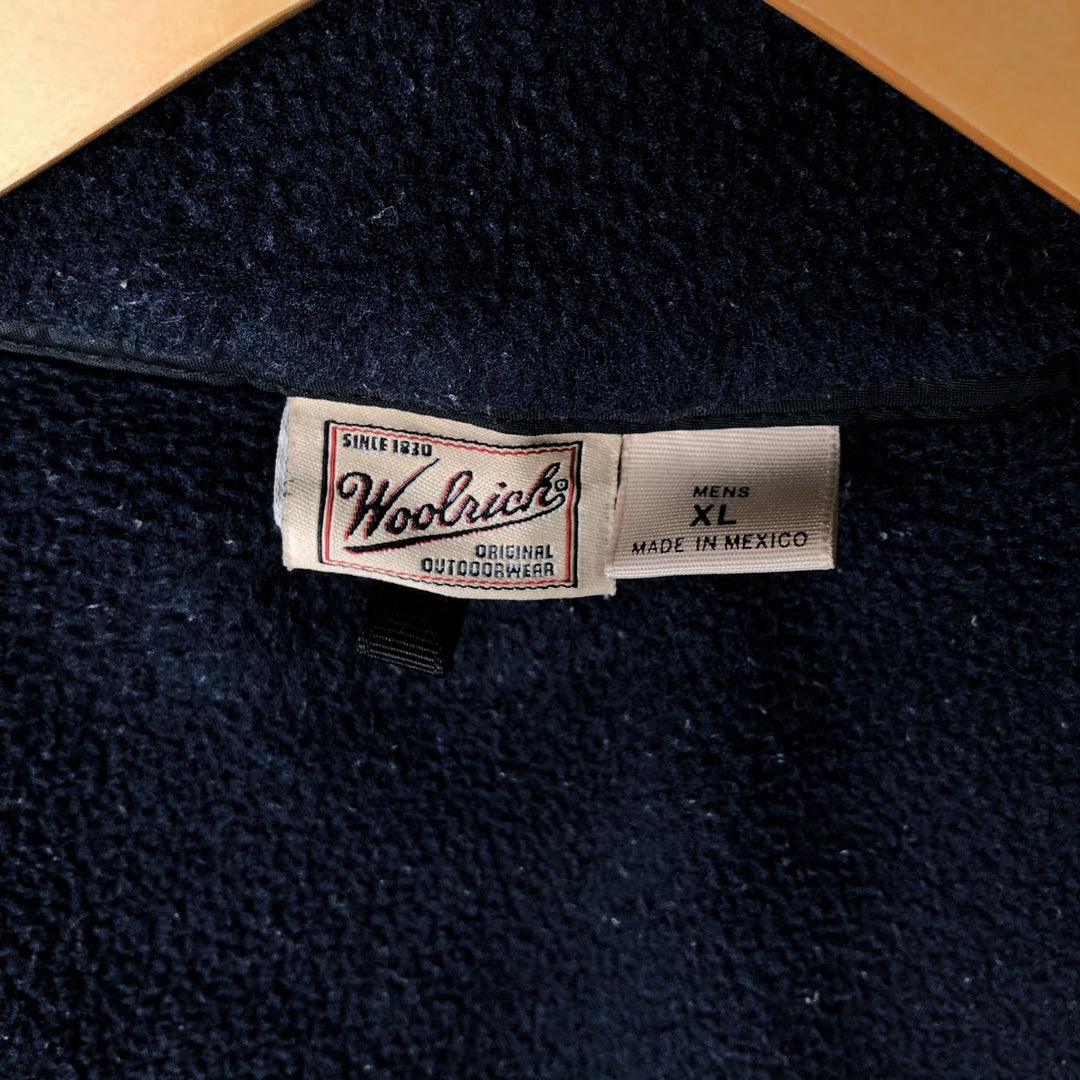 2000'S WOOLRICH Advertising Fleece Vest, Men's XL polyester navy blue type Vintage Second Hand
