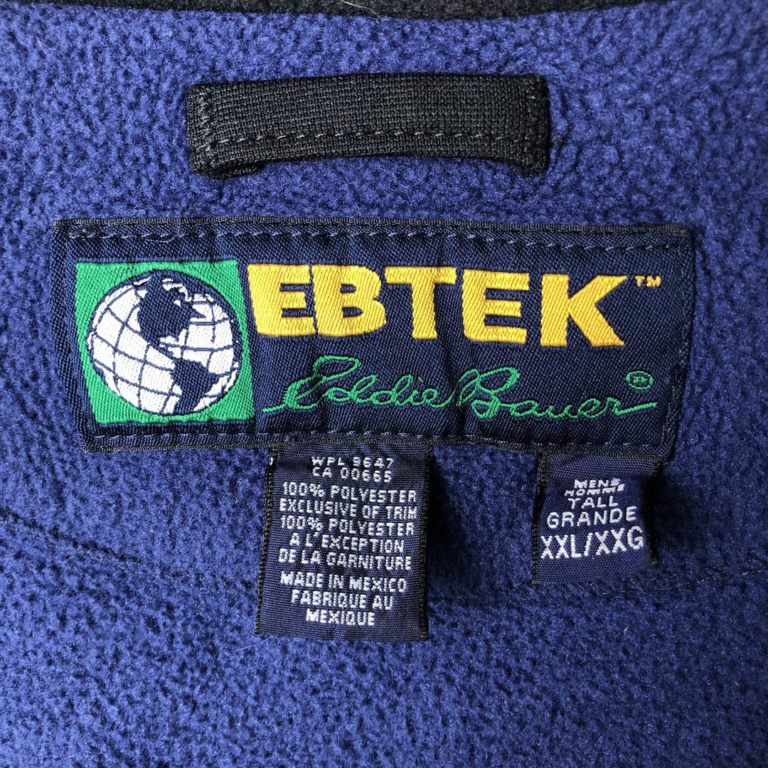 Vintage 90'S Eddie Bauer EBTEK fleece vest, men's size XXL polyester navy blue type Vintage Second Hand