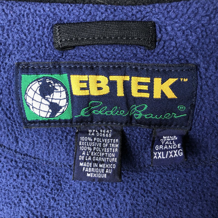 Vintage 90'S Eddie Bauer EBTEK fleece vest, men's size XXL polyester navy blue type Vintage Second Hand